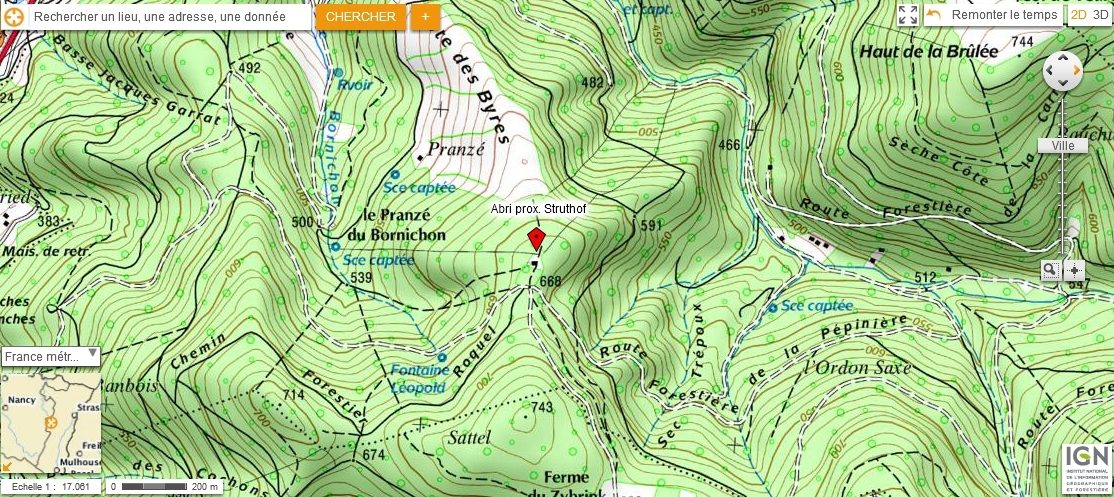 carte abri proximité Struthof